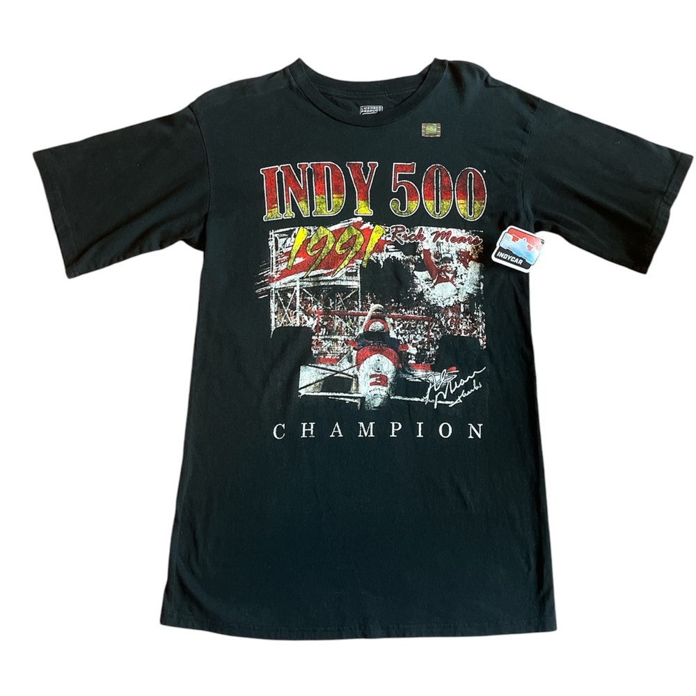 RETRO INDY 500 1991 RICK MEARS LICENSED MEN’S T-SHIRT IN BLACK. MEDIUM. NWT